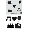 Design Letters Happy Birthday icons, Svart