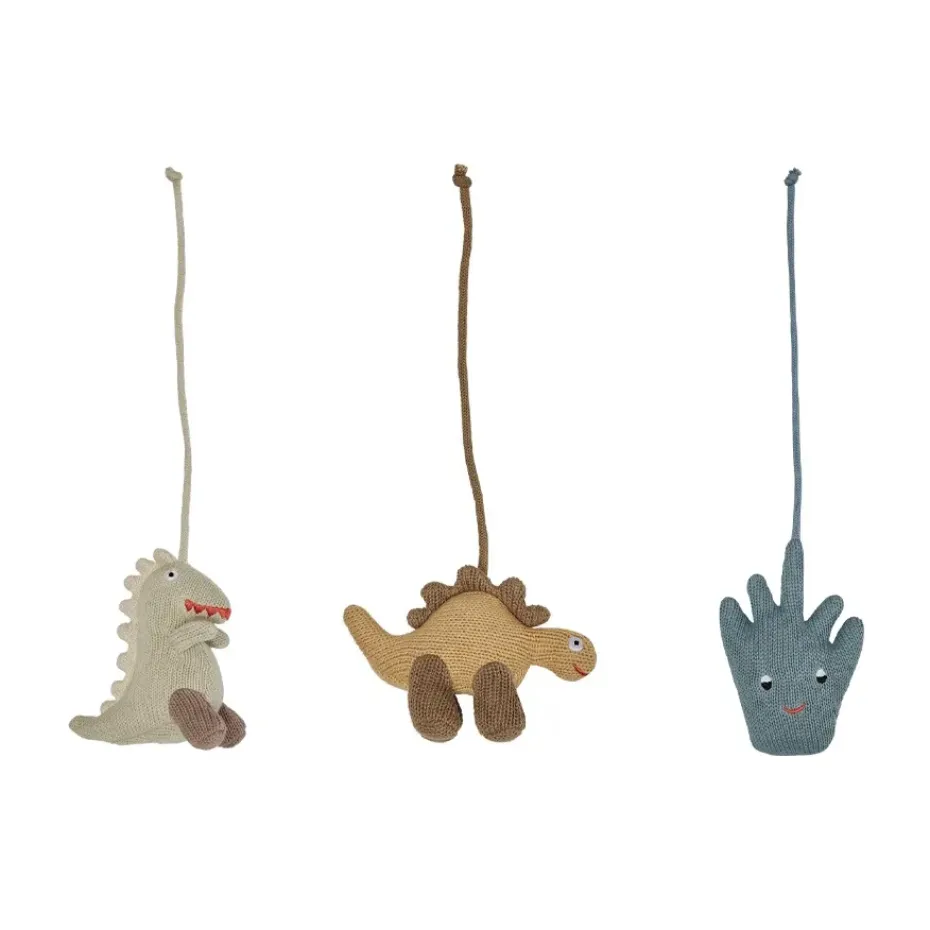 Dino play leksaker till babygym, Beige-saffron-aqua blue