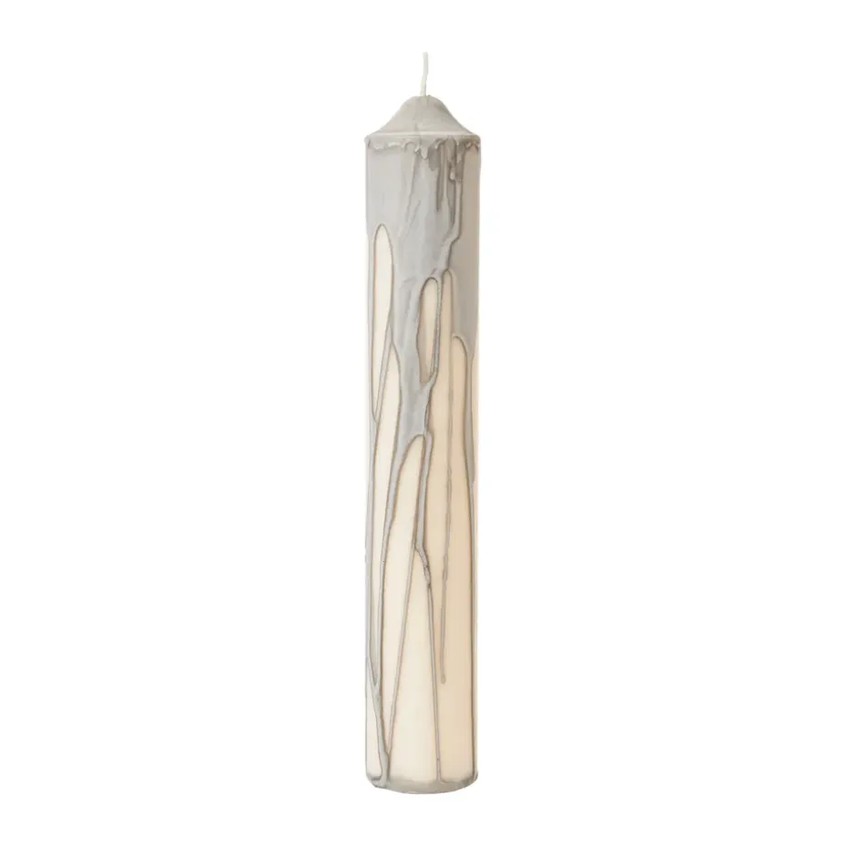 Dryp blockljus, Warm Grey, 30 cm