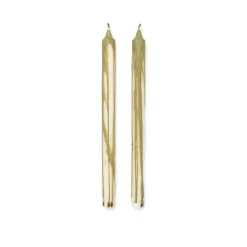 Dryp stearinljus 2-pack, Olive