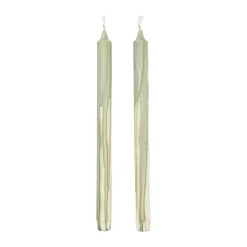 Dryp stearinljus 2-pack, Tea Green