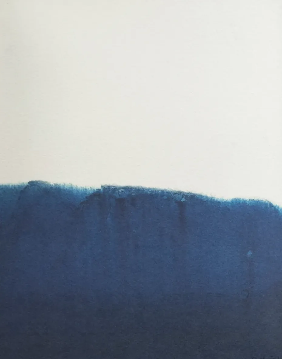 Dyeforindigo ocean 1 poster 40x50 cm, Blå-vit