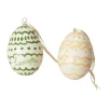 Easter Eggs in Papier Maché påskhänge 2-pack, Green-yellow