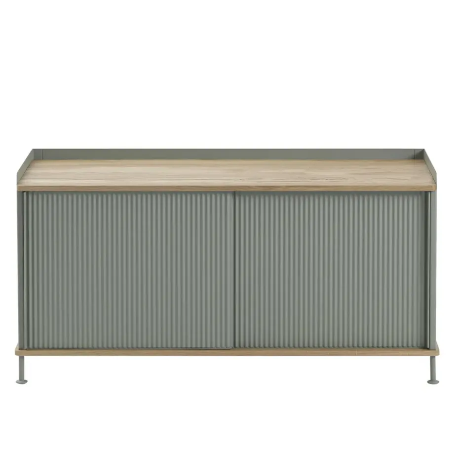 Enfold sidobord lågt 125x45x63 cm, Oak-Dusty green