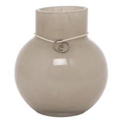 Ernst glasvas rund beige, H10 cm Ø9 cm