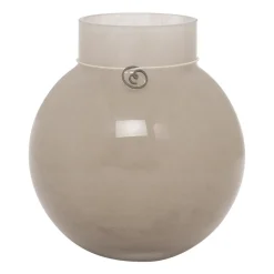 Ernst glasvas rund beige, H14 cm Ø13 cm