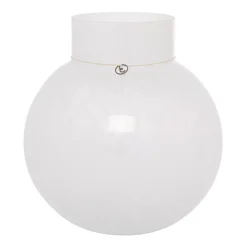 Ernst glasvas rund vit, H25 cm Ø24 cm