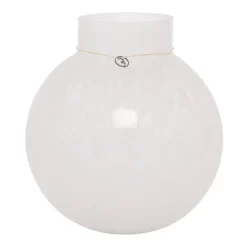 Ernst glasvas rund vit, H22 cm Ø21 cm