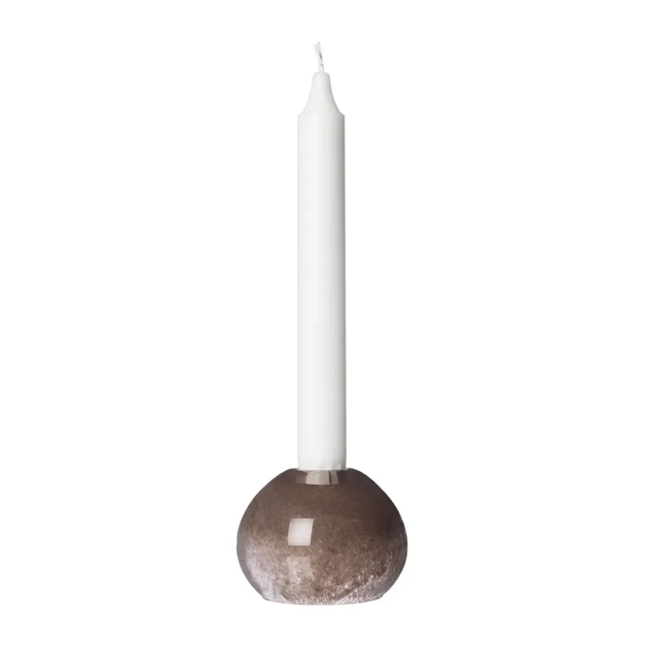 Ernst ljusstake glas Ø7,5 cm, Brun