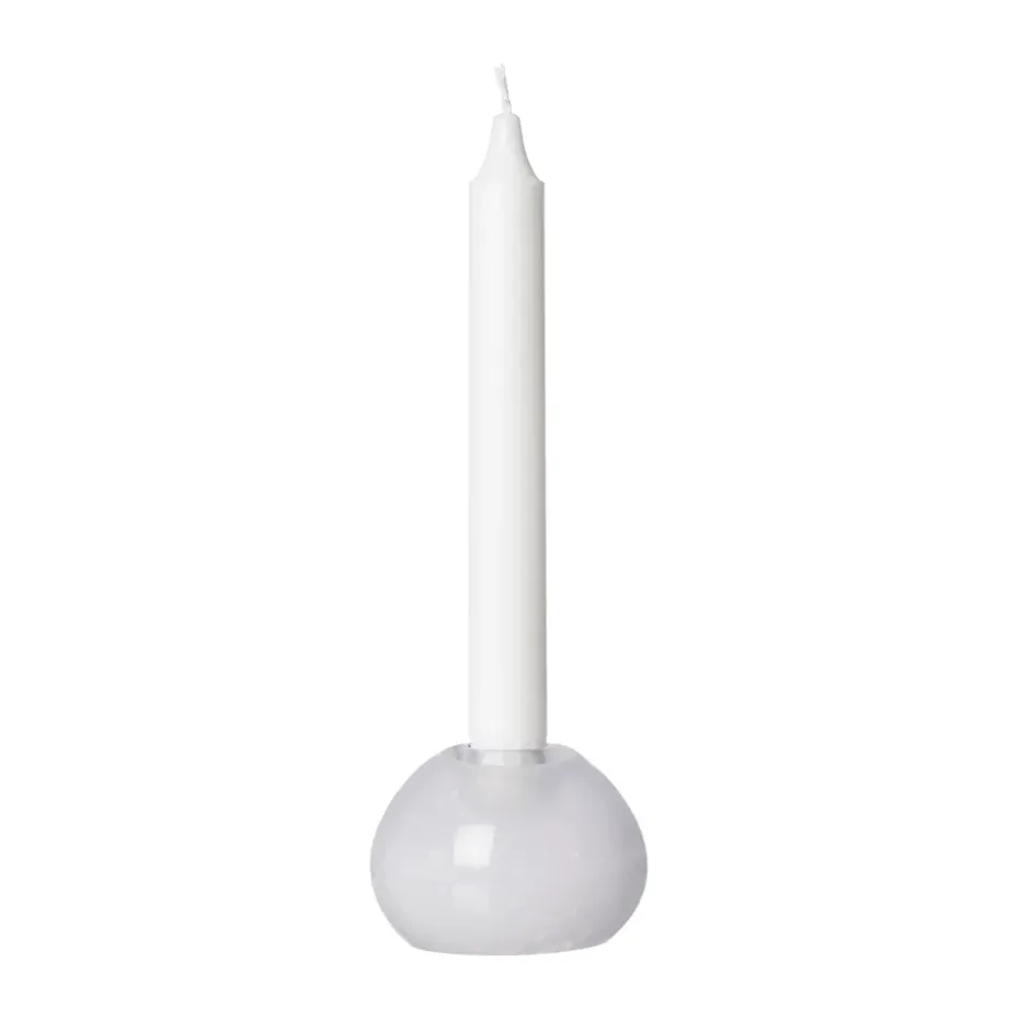 Ernst ljusstake glas Ø7,5 cm, Vit