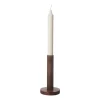 Ernst ljusstake i trä 15 cm, Mörkbrun