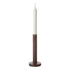 Ernst ljusstake i trä 20 cm, Mörkbrun