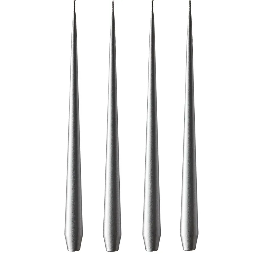 ester & erik ljus 32 cm 4-pack metallic, Silver