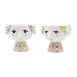 Eva ljuslykta Ø6,5 cm 2-pack, Gul-lavender