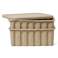 Ferm förvaringslåda med lock papper 2-pack, Brun