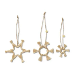 Ferm Living Jute Stars julgranshänge 3 delar, Natural