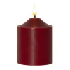 Flamme blockljus LED 12 cm, Röd