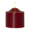 Flamme blockljus LED 9,5 cm, Röd