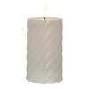 Flamme blockljus Ø7,5x15 cm, Beige