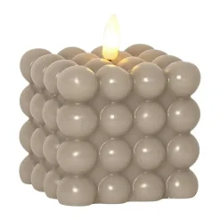 Flamme Dot blockljus Ø7,5x9,5 cm, Beige