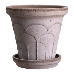 Fleur kruka med fat 2 delar, Grey, Ø25 cm