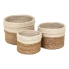 Flätad förvaringskorg 3-pack, Natur-vit