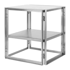 Foldable sidobord 40x40 cm, Borstat rostfritt stål