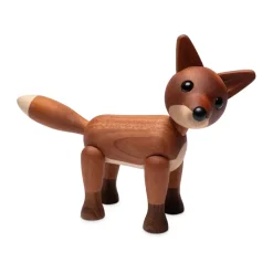 Foxy räv dekoration 12 cm, Mahogny
