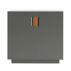 Frame 80 Low skåp, taupe, läder cognac, 42cm