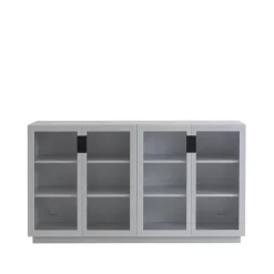 Frame 160 Medium vitrinskåp, light grey, glasdörrar, 42 cm, black
