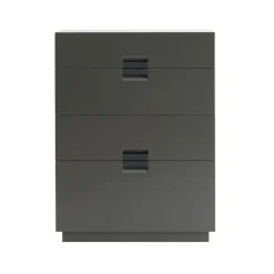 Frame high byrå, taupe, läder black