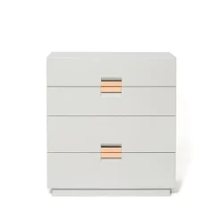 Frame medium byrå, light grey, läder natural