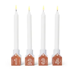 Gingerbread adventsljusstake 4 delar, Brun