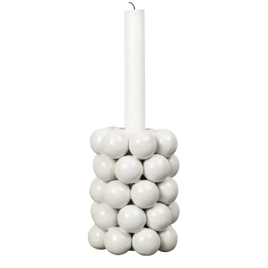 Globe ljusstake 13,5 cm, Vit