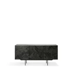 Graphic sideboard, Teak svart 3 dörrar
