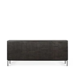 Grooves sideboard, Black 4 dörrar