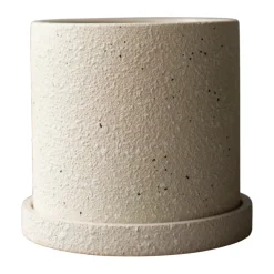 Grow kruka Ø13 cm med fat, Creme structure