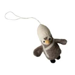 Hanging penguin dekorationshänge, Beige-white