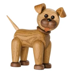 Happy hund dekoration 13,5 cm, Ek