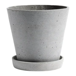 HAY Flowerpot with saucer kruka L Ø17.5 cm, Grå