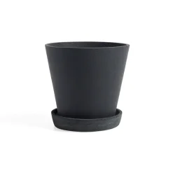 HAY Flowerpot with saucer kruka XL Ø21.5 cm, Svart