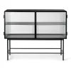 Haze sideboard, Black-vågigt glas
