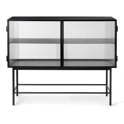 Haze sideboard, Black-vågigt glas