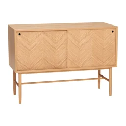 Herringbone byrå med skjutdörrar, Ek