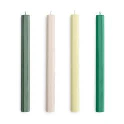 Hexagon Candle ljus mix 4-pack, Greens-whites