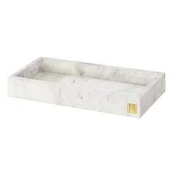 Hilke Collection bricka med kant 30x15 cm, Vit marmor