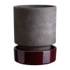 Hoff kruka, Ø14 cm, Raw Grey-Deep Burgundy