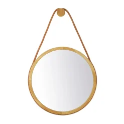 I3 Mossø väggspegel, Oak nature lacquered Ø40 cm