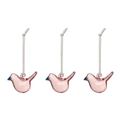Iittala glasfågel, Rosa, mini, 3-pack