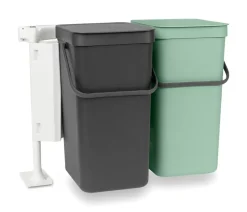 Inbyggnadssystem Sort & Go 2x16L, Mörkgrå & jade green